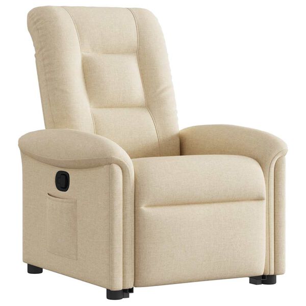 vidaXL Fauteuil inclinable Cr&egrave;me Tissu