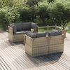 vidaXL Salon de jardin 5 pcs avec coussins Gris R&eacute;sine tress&eacute;e