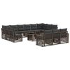 vidaXL Ensemble de canap&eacute; de jardin 14 pc Gris et Gris fonc&eacute; polyrotin