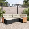 vidaXL Salon de jardin 6 pcs avec coussins noir r&eacute;sine tress&eacute;e