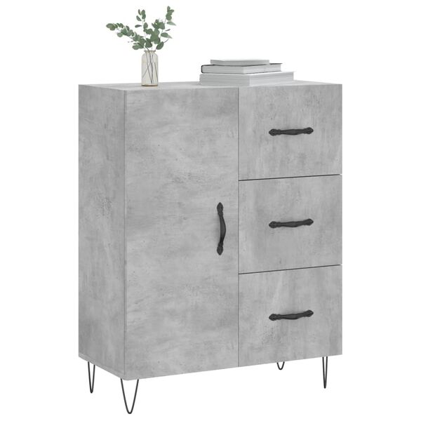 vidaXL Buffet gris b&eacute;ton 69,5x34x90 cm bois d'ing&eacute;nierie