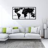 Homemania D&eacute;coration murale Carte du monde 90x55 cm M&eacute;tal Noir