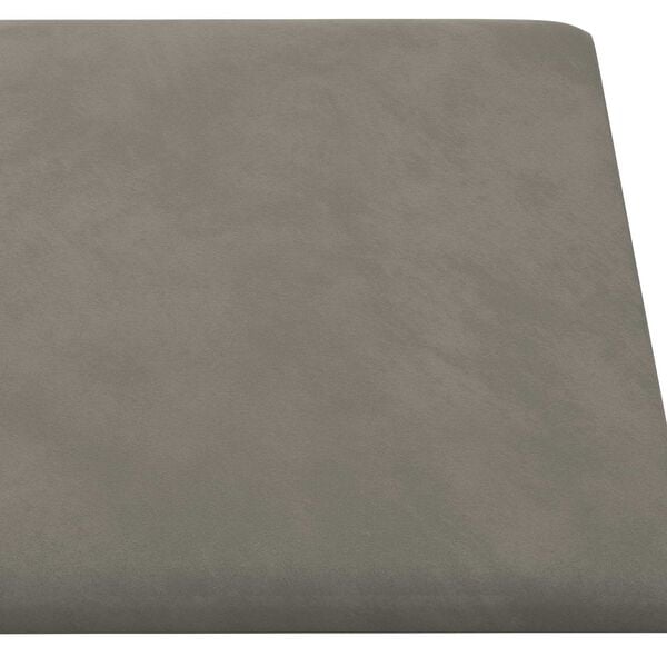 vidaXL T&ecirc;te de lit murale 12 pcs Gris clair 30 x 15 cm Velours
