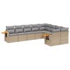 vidaXL Salon de jardin avec coussins 9 pcs beige r&eacute;sine tress&eacute;e