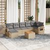 vidaXL Salon de jardin avec coussins 8pcs m&eacute;lange beige r&eacute;sine tress&eacute;e