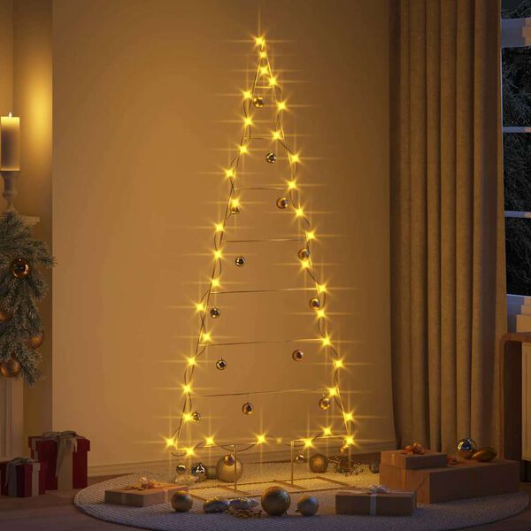 vidaXL Arbre de Noël en métal Doré 210 cm Acier peint par poudre
