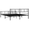 vidaXL Cadre de lit m&eacute;tal sans matelas avec pied de lit noir 200x200cm