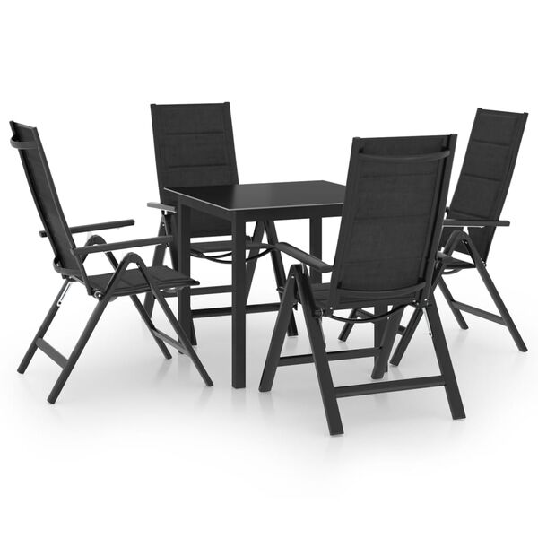 vidaXL Ensemble &agrave; manger de jardin 5 pcs aluminium anthracite