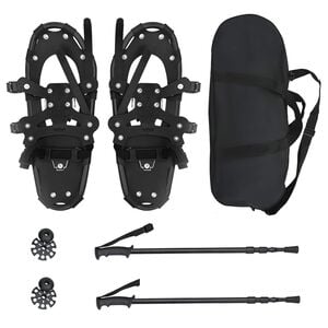 vidaXL Raquettes &agrave; neige 3 EN 1 avec b&acirc;tons de randonn&eacute;e Noir