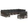 vidaXL Ensemble de canap&eacute; de jardin 12 pc Gris polyrotin