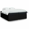 vidaXL Sommier &agrave; lattes de lit avec matelas Noir 200x200 cm Tissu