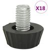 vidaXL Pieds de meubles r&eacute;glables M8 18 pcs Noir