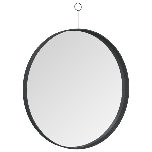vidaXL Miroir suspendu avec crochet Noir 50 cm