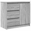 vidaXL Buffet avec tiroir sonoma gris 71x35x65 cm bois d'ingénierie