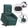 vidaXL Fauteuil inclinable de massage électrique Vert foncé Tissu