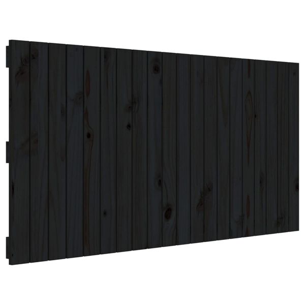 vidaXL T&ecirc;te de lit murale Noir 127,5x3x60 cm Bois massif de pin