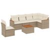 vidaXL Salon de jardin avec coussins 7 pcs beige r&eacute;sine tress&eacute;e