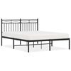 vidaXL Cadre de lit m&eacute;tal sans matelas avec t&ecirc;te de lit noir 140x190cm