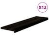 vidaXL Marches d'escalier 12 pcs brun-noir 100x30x2 cm ch&ecirc;ne massif