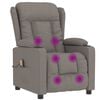 vidaXL Fauteuil de massage Taupe Tissu
