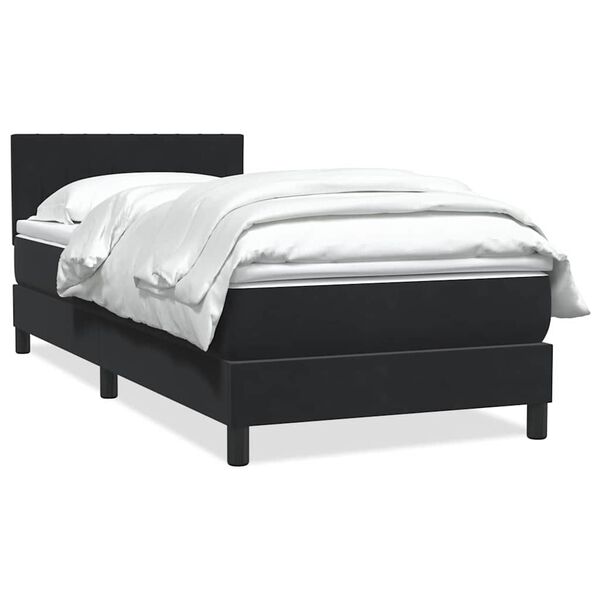 vidaXL Sommier &agrave; lattes de lit avec matelas noir 80x210 cm velours