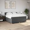 vidaXL Sommier &agrave; lattes de lit avec matelas Gris fonc&eacute; 200x200cm Tissu