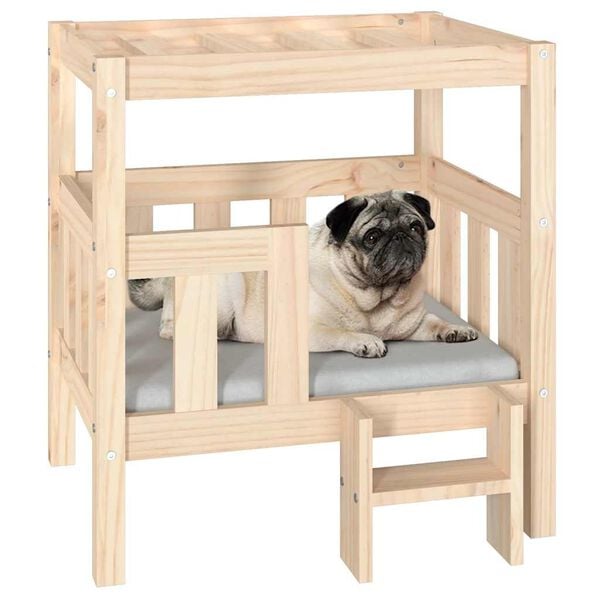 vidaXL Lit pour chien 65,5x50,5x70 cm Bois de pin solide