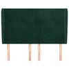 vidaXL T&ecirc;te de lit avec oreilles Vert fonc&eacute; 147x23x118/128 cm Velours