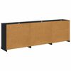 vidaXL Buffets 3 pcs Ch&ecirc;ne noir 70 x 35,5 x 67,5 cm Bois d'ing&eacute;nierie