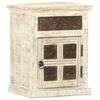 vidaXL Table de chevet Blanc 40 x 30 x 50 cm Bois de manguier massif