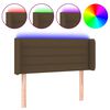vidaXL T&ecirc;te de lit &agrave; LED Marron fonc&eacute; 83x16x78/88 cm Tissu