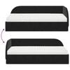 vidaXL Cadre de lit d'angle avec matelas 2 pcs Noir Velours