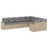 vidaXL Salon de jardin avec coussins 9 pcs beige r&eacute;sine tress&eacute;e