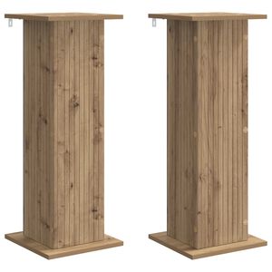 vidaXL Support de Plante 2 pc Ch&ecirc;ne artisanal 30,5 x 30 x 80,5 cm