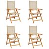 vidaXL Fauteuils pliants inclinables lot de 4 en polyrotin beige