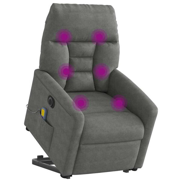 vidaXL Fauteuil inclinable de massage &eacute;lectrique gris fonc&eacute;