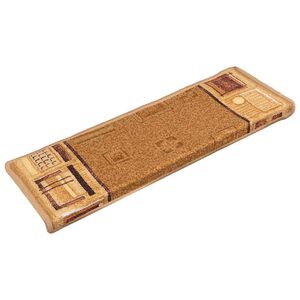 vidaXL Tapis d'escalier autocollants 15 pcs 65x21x4 cm Beige