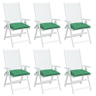 vidaXL Coussins de chaise lot de 6 vert 40x40x7 cm tissu oxford