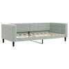 vidaXL Lit de jour avec gigogne et matelas gris clair 90x190cm velours