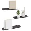 vidaXL &Eacute;tag&egrave;re flottante 3 pcs Noir 40 x 9 x 2,5 cm Acier