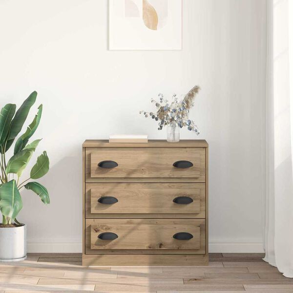 vidaXL Buffet Ch&ecirc;ne artisanal 70 x 35,5 x 67,5 cm Bois d'ing&eacute;nierie