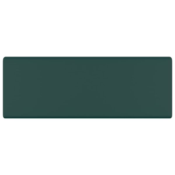 vidaXL Lavabo carr&eacute; &agrave; trop-plein Vert fonc&eacute; mat 41x41 cm C&eacute;ramique