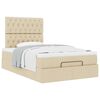 vidaXL Cadre de lit ottoman avec matelas crème 120x200cm tissu