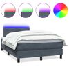 vidaXL Sommier &agrave; lattes de lit et matelas et LED gris fonc&eacute; 120x220cm velours