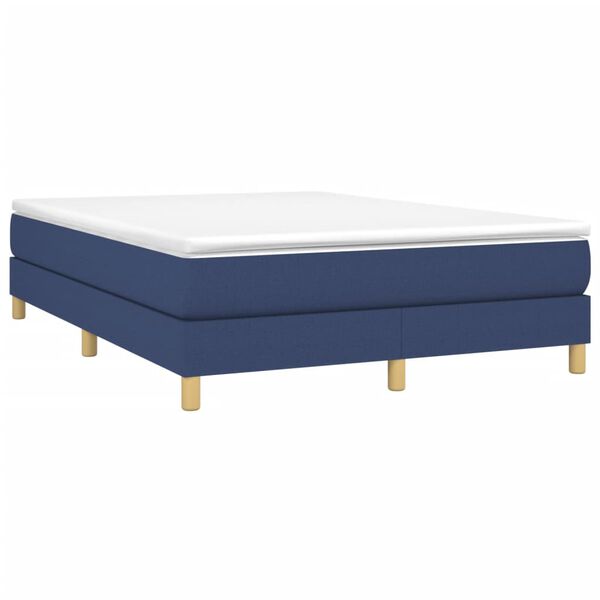 vidaXL Sommier &agrave; lattes de lit avec matelas Bleu 140x200 cm Tissu