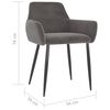 vidaXL Chaises &agrave; manger lot de 6 gris fonc&eacute; velours