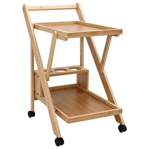 vidaXL Chariot de Cuisine avec Roues Marron Clair 65 x 40,5 x 76,5 cm