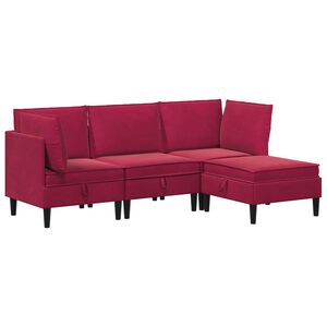 vidaXL Ensemble de meubles pour le salon 4 pc Bordeaux Velours