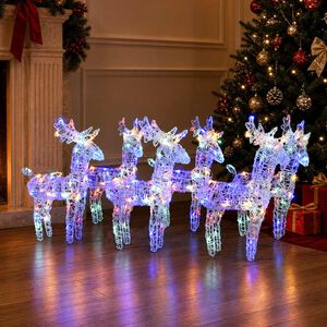 vidaXL Rennes de No&euml;l 6 pcs 240 LED Multicolore Acrylique