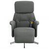 vidaXL Fauteuil inclinable de massage et repose-pieds gris fonc&eacute; tissu